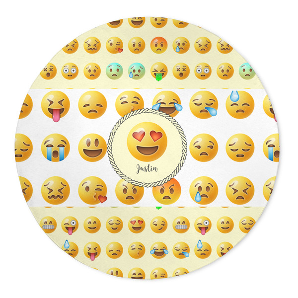 Custom Emojis 5' Round Indoor Area Rug (Personalized)