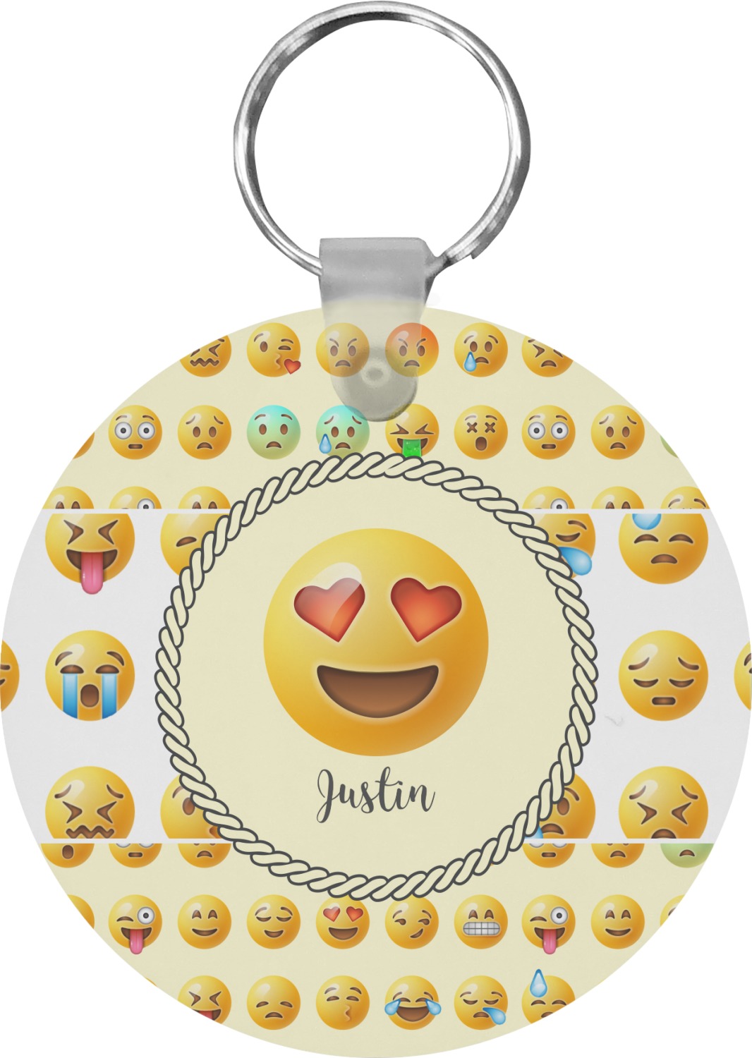 Emojis Round Keychain (Personalized) YouCustomizeIt