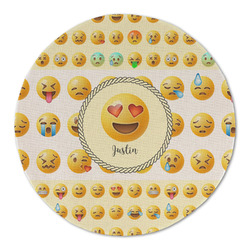 Emojis Round Linen Placemat (Personalized)