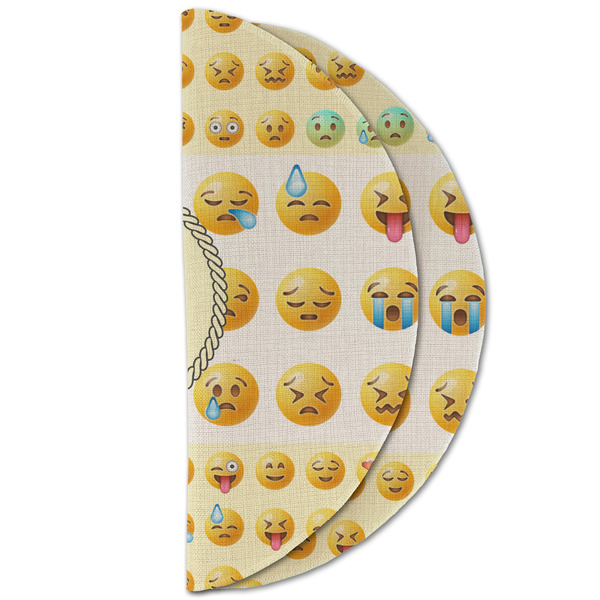 Emojis Round Linen Placemats - HALF FOLDED (double sided)