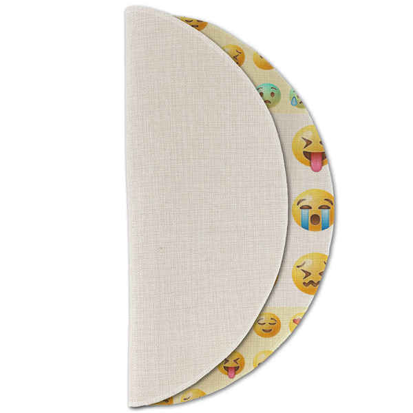 Emojis Round Linen Placemats - HALF FOLDED (single sided)