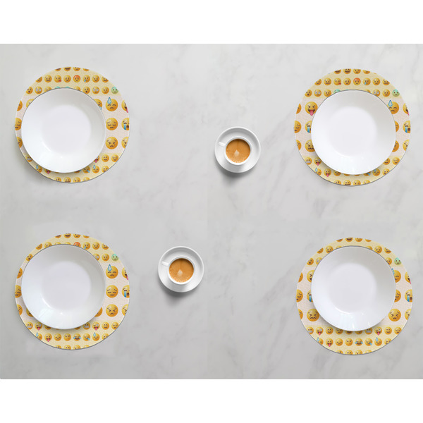 Emojis Round Linen Placemats - LIFESTYLE (set of 4)
