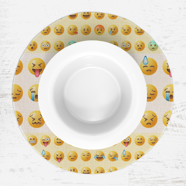 Emojis Round Linen Placemats - LIFESTYLE (single)