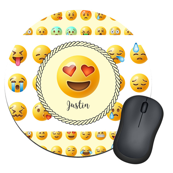 Custom Emojis Round Mouse Pad (Personalized)