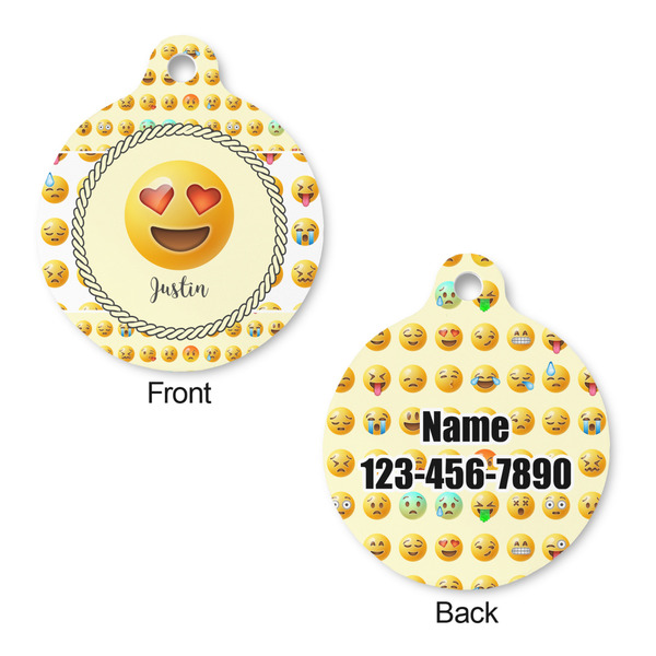 Emojis Round Pet ID Tag - Large - Approval