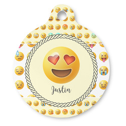 Emojis Round Pet ID Tag - Large (Personalized)