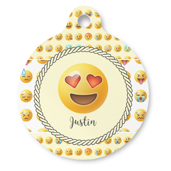 Custom Emojis Round Pet ID Tag (Personalized)