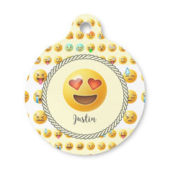 Emojis Round Pet ID Tag - Small (Personalized)