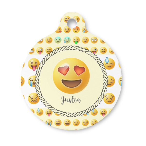 Custom Emojis Round Pet ID Tag - Small (Personalized)