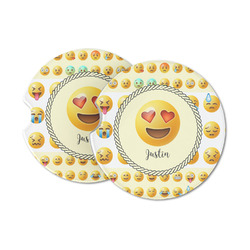Emojis Sandstone Car Coasters - Set of 2 (Personalized)