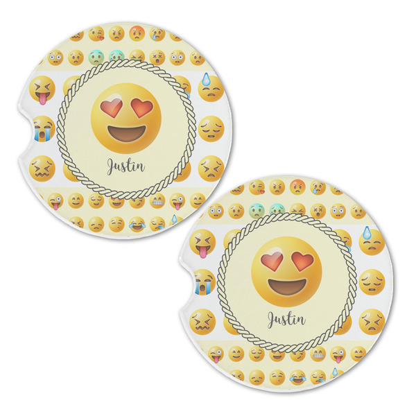 Emojis Sandstone Car Coasters - Set of 2