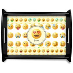 Emojis Black Wooden Tray - Large (Personalized)