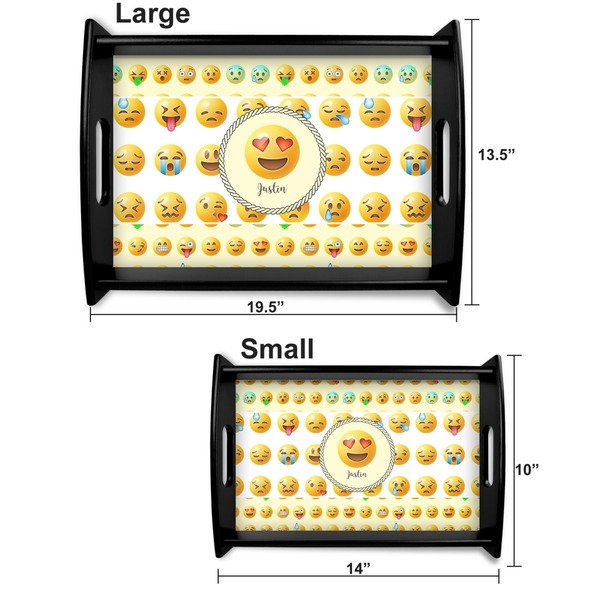 Emojis Serving Tray Black Sizes