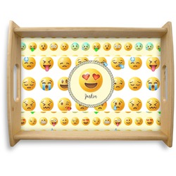 Emojis Natural Wooden Tray - Large (Personalized)