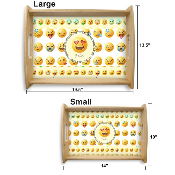 Emojis Serving Tray Wood Sizes