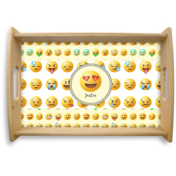 Custom Emojis Natural Wooden Tray - Small (Personalized)