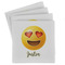 Emojis Set of 4 Sandstone Coasters - Front View