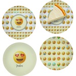 Emojis Set of 4 Glass Appetizer / Dessert Plate 8" (Personalized)