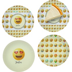 Emojis Set of 4 Glass Appetizer / Dessert Plate 8" (Personalized)