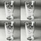 Emojis Set of Four Engraved Beer Glasses - Individual View