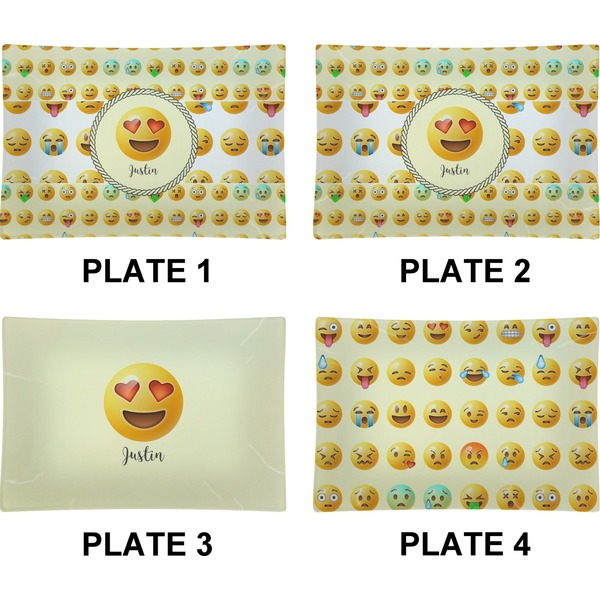 Emojis Set of Rectangular Appetizer / Dessert Plates (Approval)