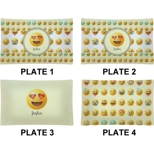 Emojis Set of Rectangular Dinner Plates (Approval)