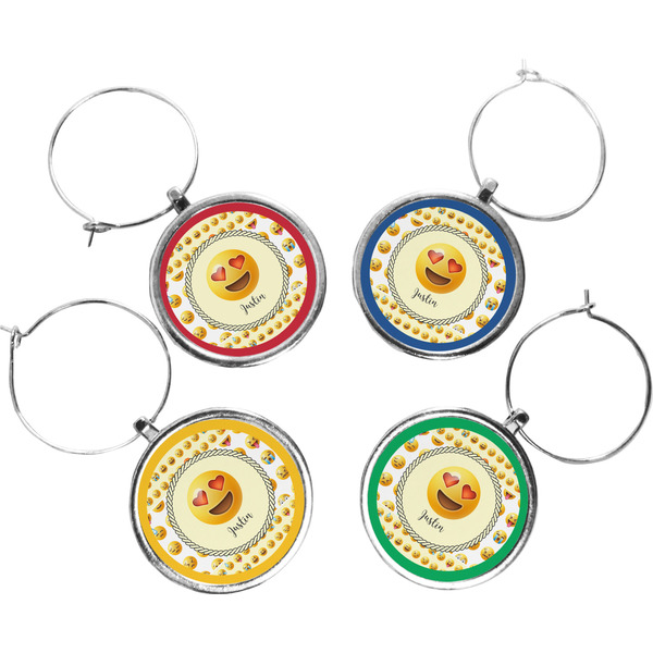 Custom Emojis Wine Charms (Set of 4) (Personalized)