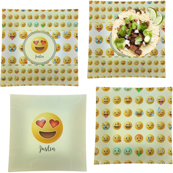 Emojis Set of Square Dinner Plates