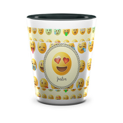 Emojis Ceramic Shot Glass - 1.5 oz - Two Tone - Set of 4 (Personalized)