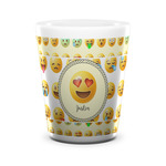 Emojis Ceramic Shot Glass - 1.5 oz - White - Set of 4 (Personalized)