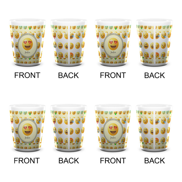Emojis Shot Glass - White - Set of 4 - APPROVAL
