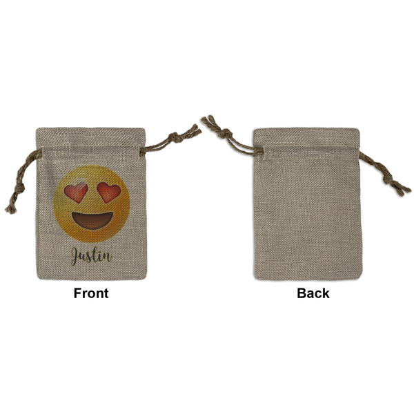 Emojis Small Burlap Gift Bag - Front Approval