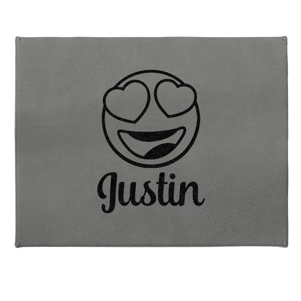 Emojis Small Engraved Gift Box with Leather Lid - Approval