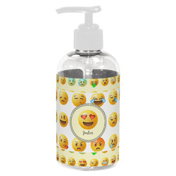 Emojis Plastic Soap / Lotion Dispenser (8 oz - Small - White) (Personalized)