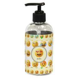 Emojis Plastic Soap / Lotion Dispenser (8 oz - Small - Black) (Personalized)