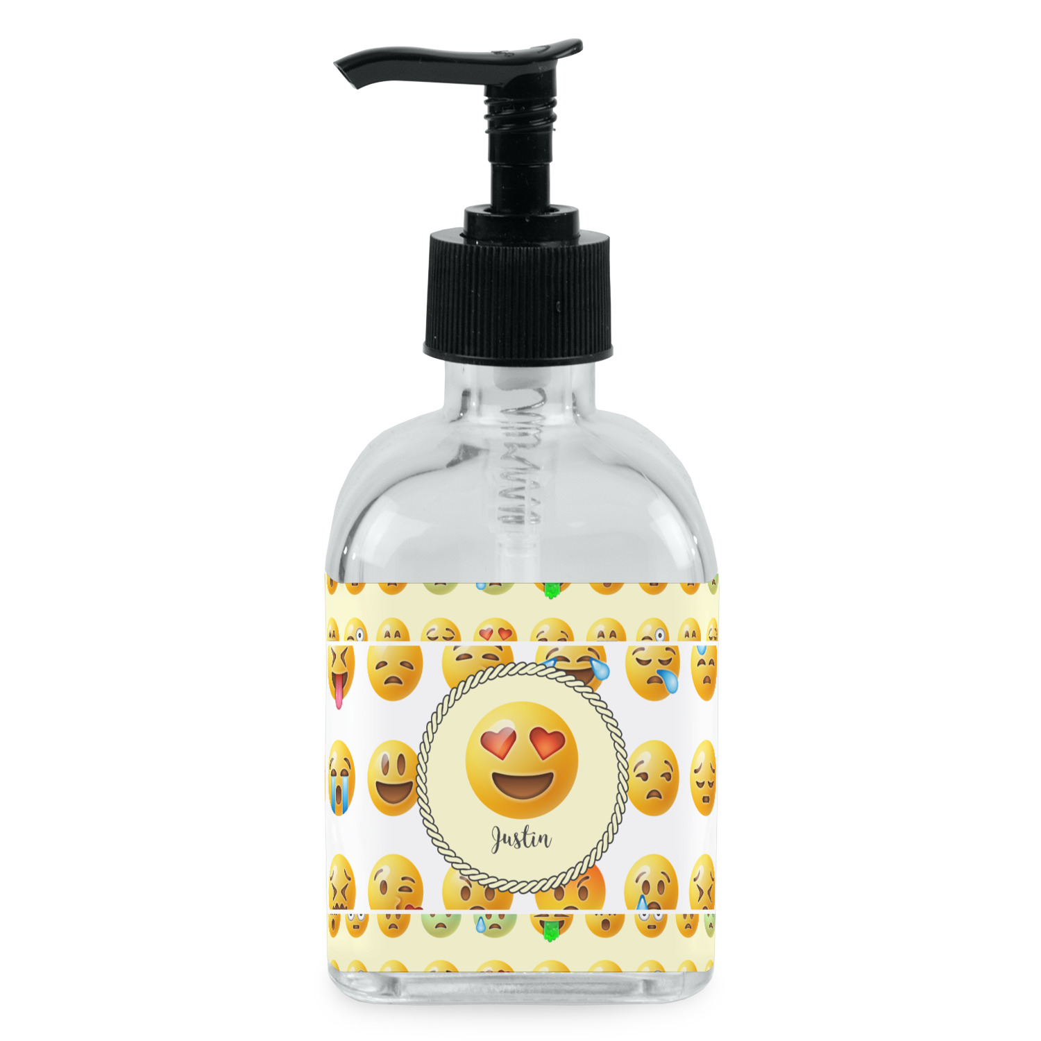 Emojis Glass Soap & Lotion Bottle (Personalized) YouCustomizeIt