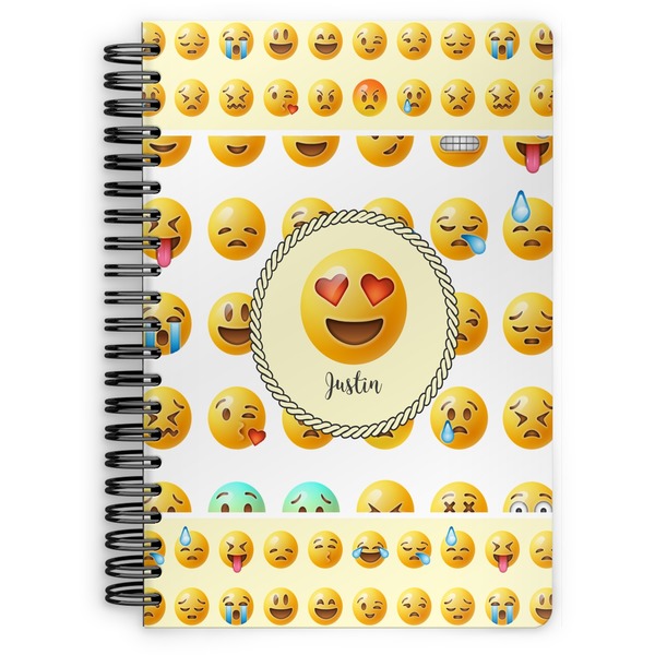 Custom Emojis Spiral Notebook - 7x10 w/ Name or Text