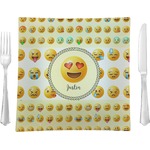 Emojis Glass Square Lunch / Dinner Plate 9.5" (Personalized)