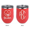 Emojis Stainless Wine Tumblers - Coral - Double Sided - Approval