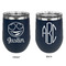 Emojis Stainless Wine Tumblers - Navy - Double Sided - Approval