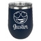 Emojis Stainless Wine Tumblers - Navy - Double Sided - Front