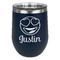 Emojis Stainless Wine Tumblers - Navy - Single Sided - Front