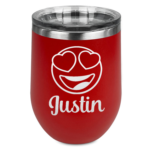 Custom Emojis Stemless Stainless Steel Wine Tumbler - Red - Double Sided (Personalized)