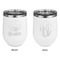 Emojis Stainless Wine Tumblers - White - Double Sided - Approval