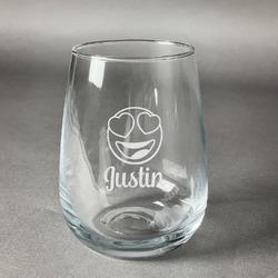 Emojis Stemless Wine Glass - Engraved (Personalized)