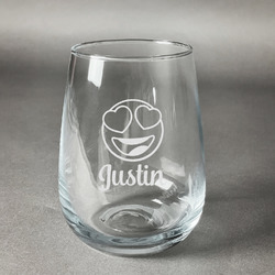 Emojis Stemless Wine Glass - Engraved (Personalized)