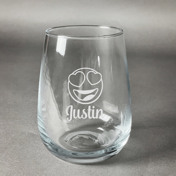 Custom Emojis Stemless Wine Glass (Single) (Personalized)