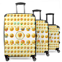 Emojis 3 Piece Luggage Set - 20" Carry On, 24" Medium Checked, 28" Large Checked (Personalized)