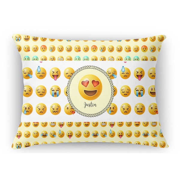 Custom Emojis Rectangular Throw Pillow Case (Personalized)