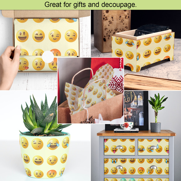 Emojis Tissue Paper - In Use Collage